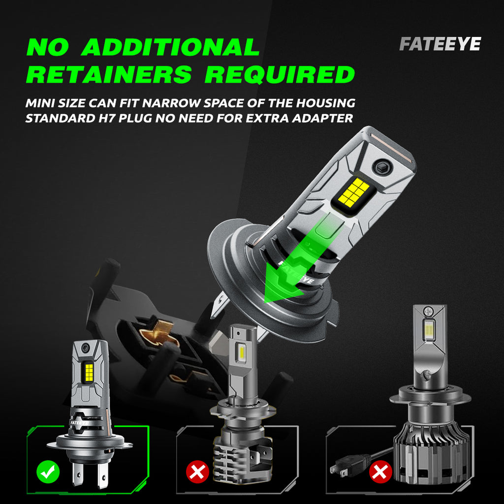 FateEye Ampoule H7 LED 10000LM Ampoule LED H7 Voiture 6500K Ampoule H7  Blanche Puissante, Ampoules De Phare LED H7 Mini-taille Pour Rechange  HalogèNes Ampoule H7 Brancher et Utiliser : : Auto et