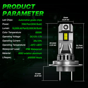 FATEEYE F11 series same as halogen h4  h7 led headlight bulbs 70W 20000lumen led headlights