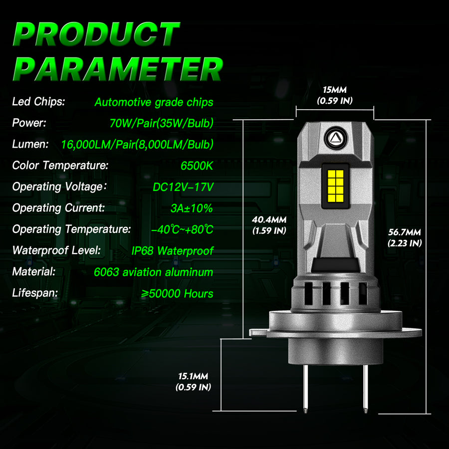 FATEEYE F11 series same as halogen h4  h7 led headlight bulbs 70W 20000lumen led headlights