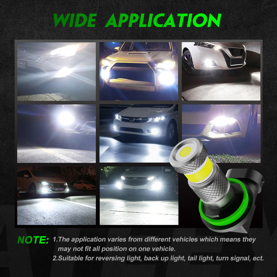 FATEEYE H11/H8/H16 Led Fog Light Bulbs or DRL, 6000K Xenon White 360 Degree Fog Light Led, Mini Size All in One Fog Bulbs Daytime Running Lights Replacement, White Pack of 2