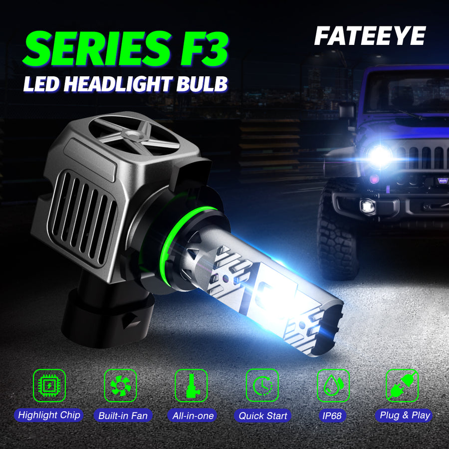 FATEEYE A700-F3-9012 20000LUMENS 100W HI/LO BEAM MOTORCYCLE CAR LED HEADLIGHT BULBS