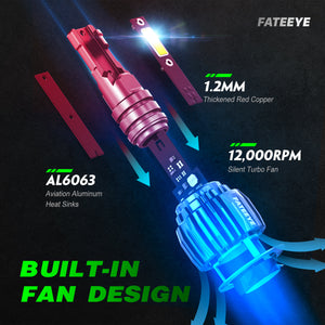 FATEEYE F6 H7 LED Headlight 60W,13000LM Super bright LED Car headlight