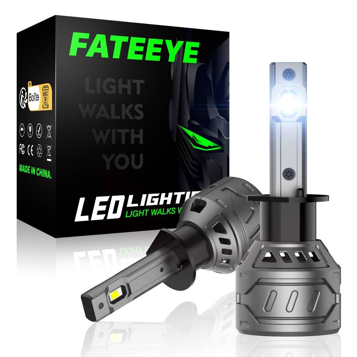 FATEEYE A700-F4-H1 LED HEADLIGHT BULBS HEADLAMP 60W 13000LUMENS 6500K