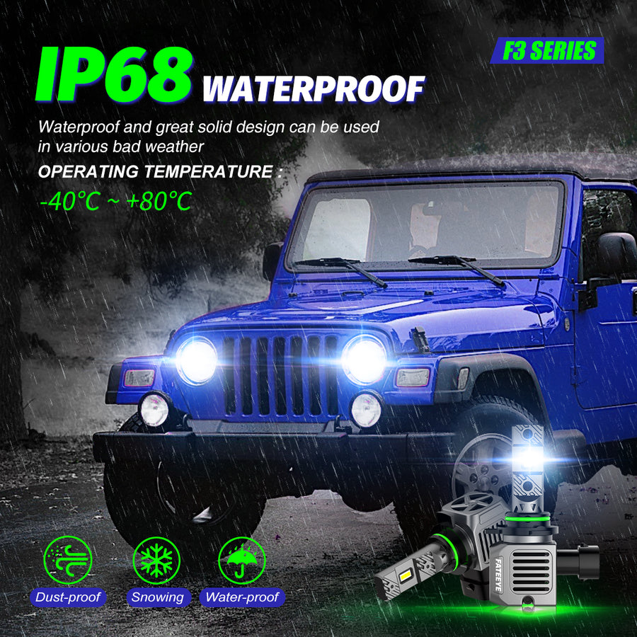 FATEEYE A700-F3-9012 20000LUMENS 100W HI/LO BEAM MOTORCYCLE CAR LED HEADLIGHT BULBS