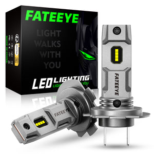 FATEEYE H7 LED Bulbs 1:1 Mini Size, Non-polarity, No Adapter Required Easy Install Conversion Kit, Fanless H7ll Fog lights Halogen Replacement